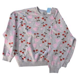Zoe And Liv Women’s Hearts And Cherries Sweatshirt, Size XXL NWT